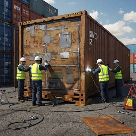 Container repair preparation