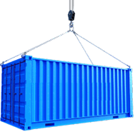Blue Container on Crane