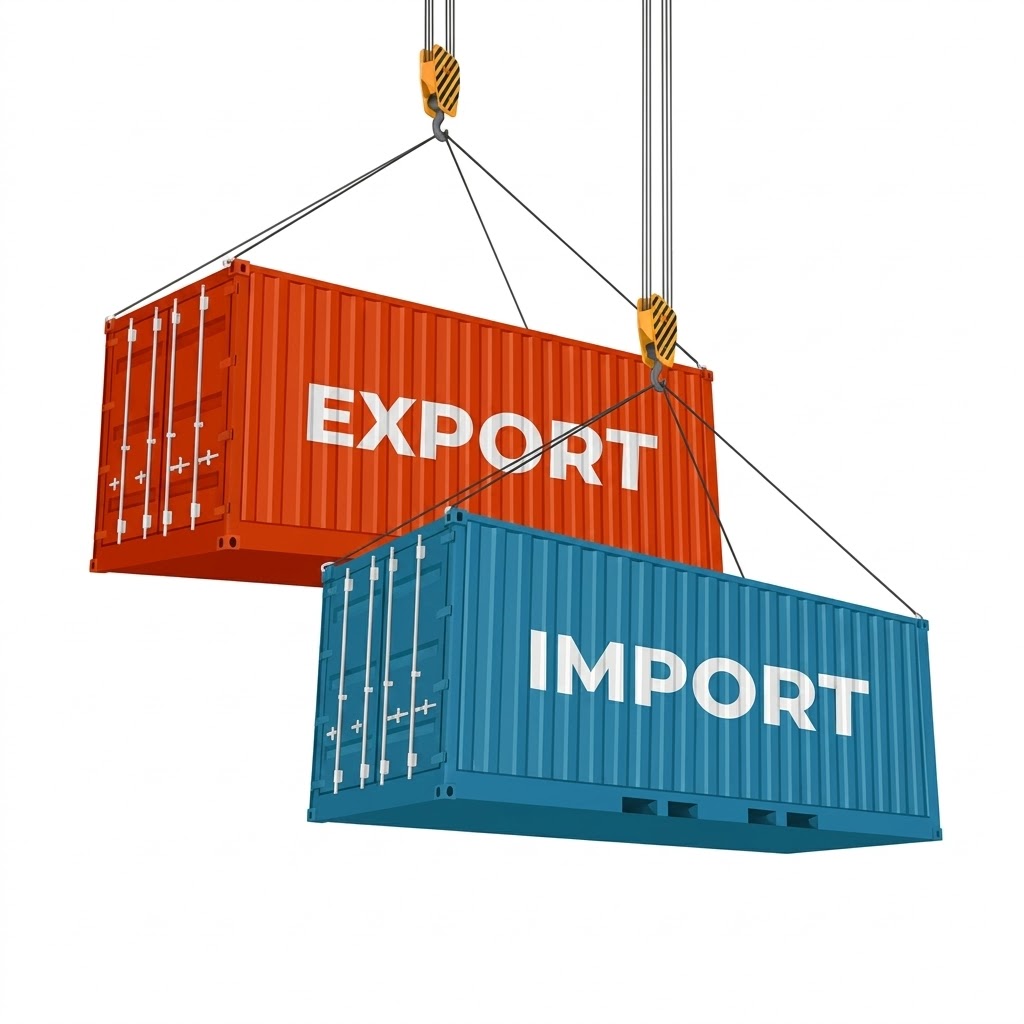 Hanging import export containers